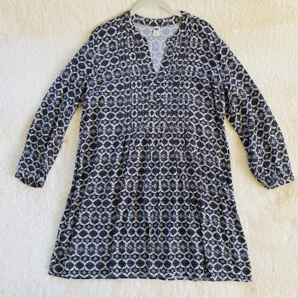 Old Navy Women's Dress Black Snake Print Long-Sleeved size Large